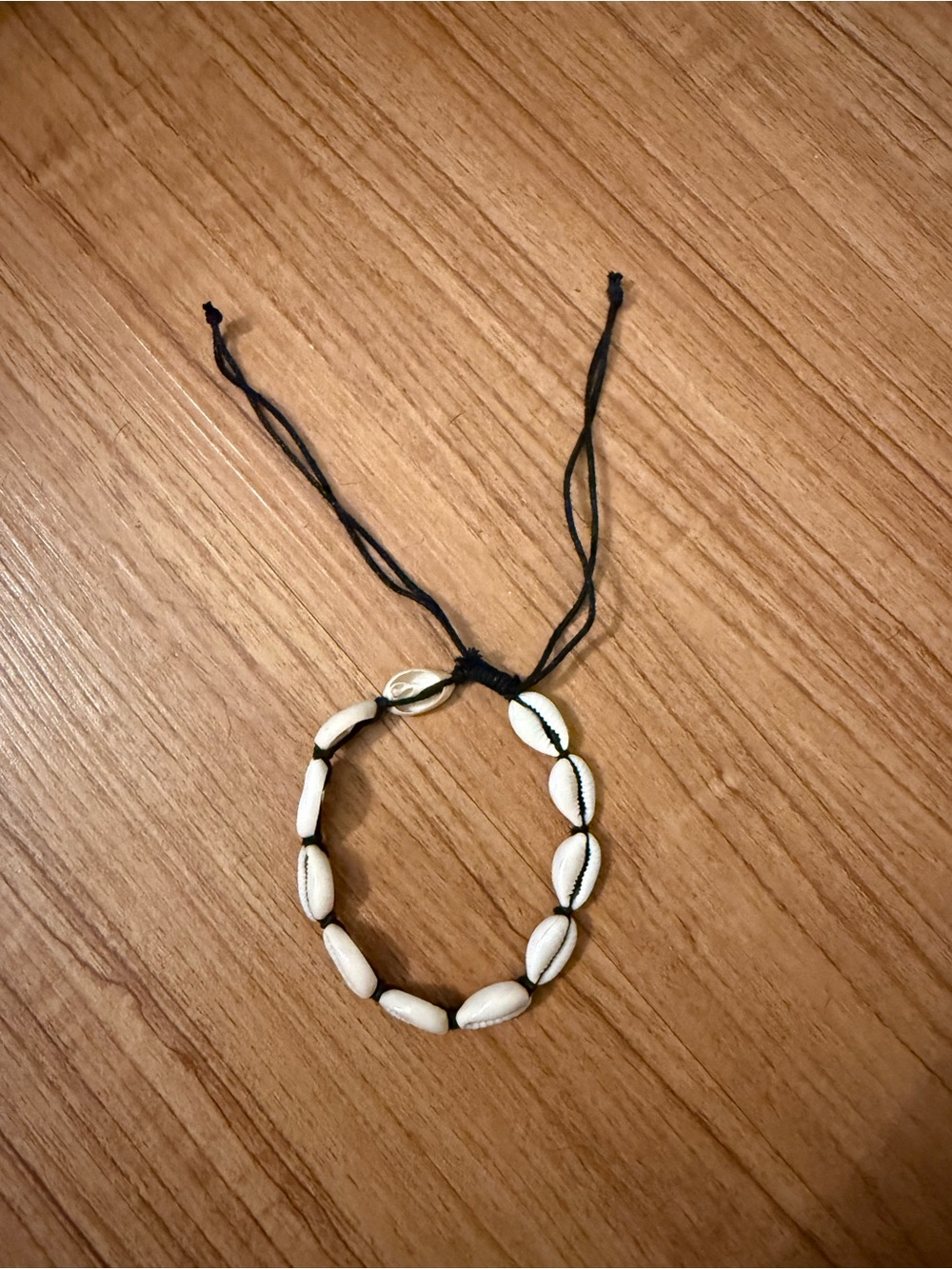 Cowrie Shell Bracelet with Black Cord
